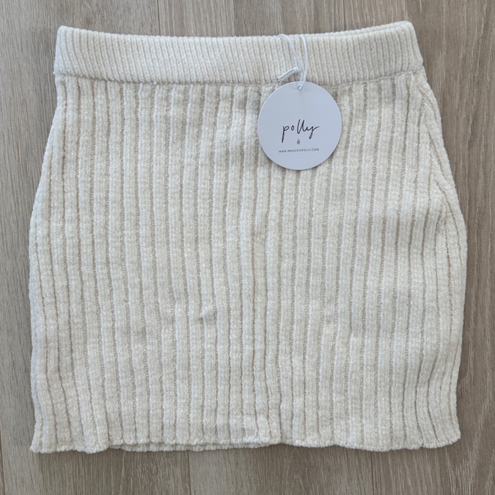 Princess Polly Cream Sweater skirt